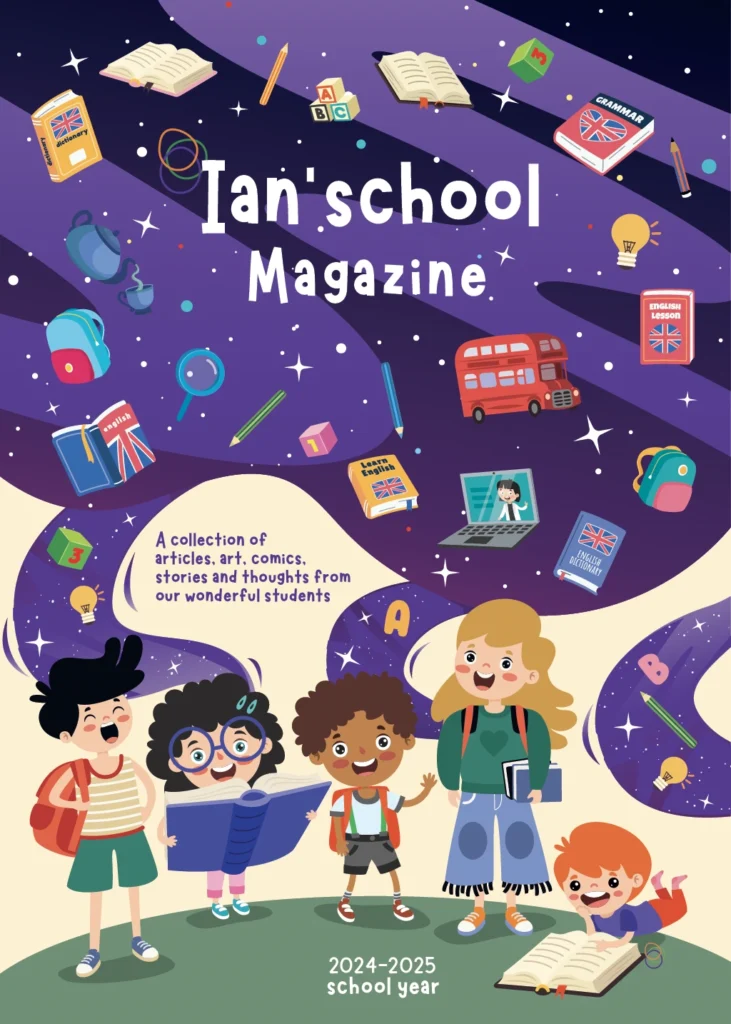 Portada de la revista escolar Ian’school Gijón curso 2024-2025 con artículos y proyectos de alumnos.